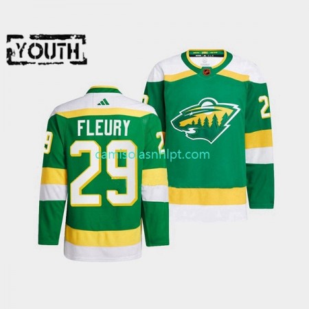 Camiseta Minnesota Wild Marc-Andre Fleury 29 Adidas 2022-2023 Reverse Retro Verde Authentic - Criança